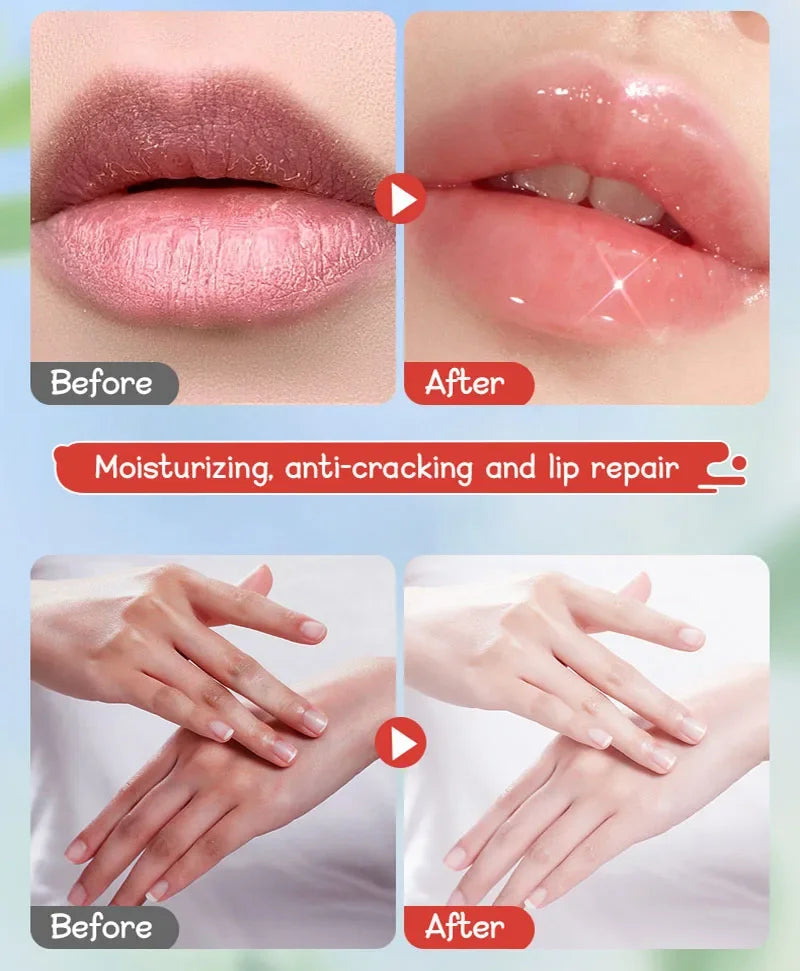 Crema nutritiva de fresa para manos, bálsamo labial, juegos de cuidado de la piel, hidratante, labios regordetes, lápiz labial de frutas, labios regordetes, cuidado de la piel de las manos