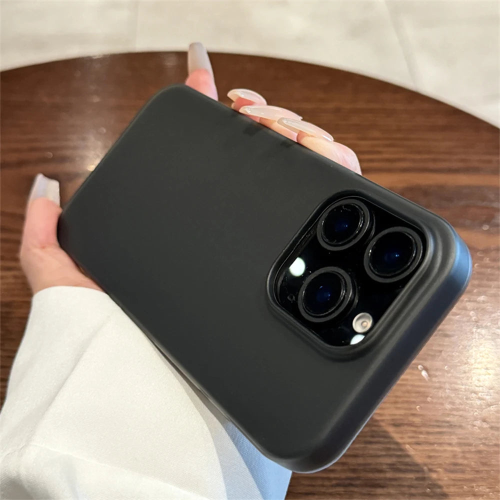 Funda de teléfono transparente mate suave para iPhone 16 15 14 Pro Max Plus 13 12 11 XR XS XsMax 8 cubierta de parachoques de silicona a prueba de golpes
