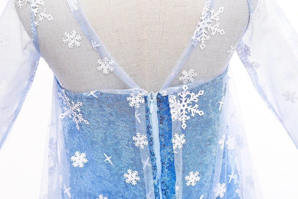 Vestido de Elsa para niñas, disfraz de Reina de la nieve, vestido de princesa para niños, Cosplay, fiesta de cumpleaños, ropa para niños, trajes de Carnaval y Pascua