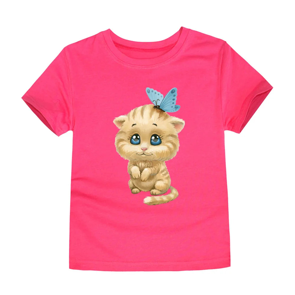 Camisetas con dibujos de arcoíris para niñas, ropa 2024 de algodón para verano, 2 a 3, 4, 5, 6, 7, 8, 9, 10, 11, 12, 13, 14 años, 100%