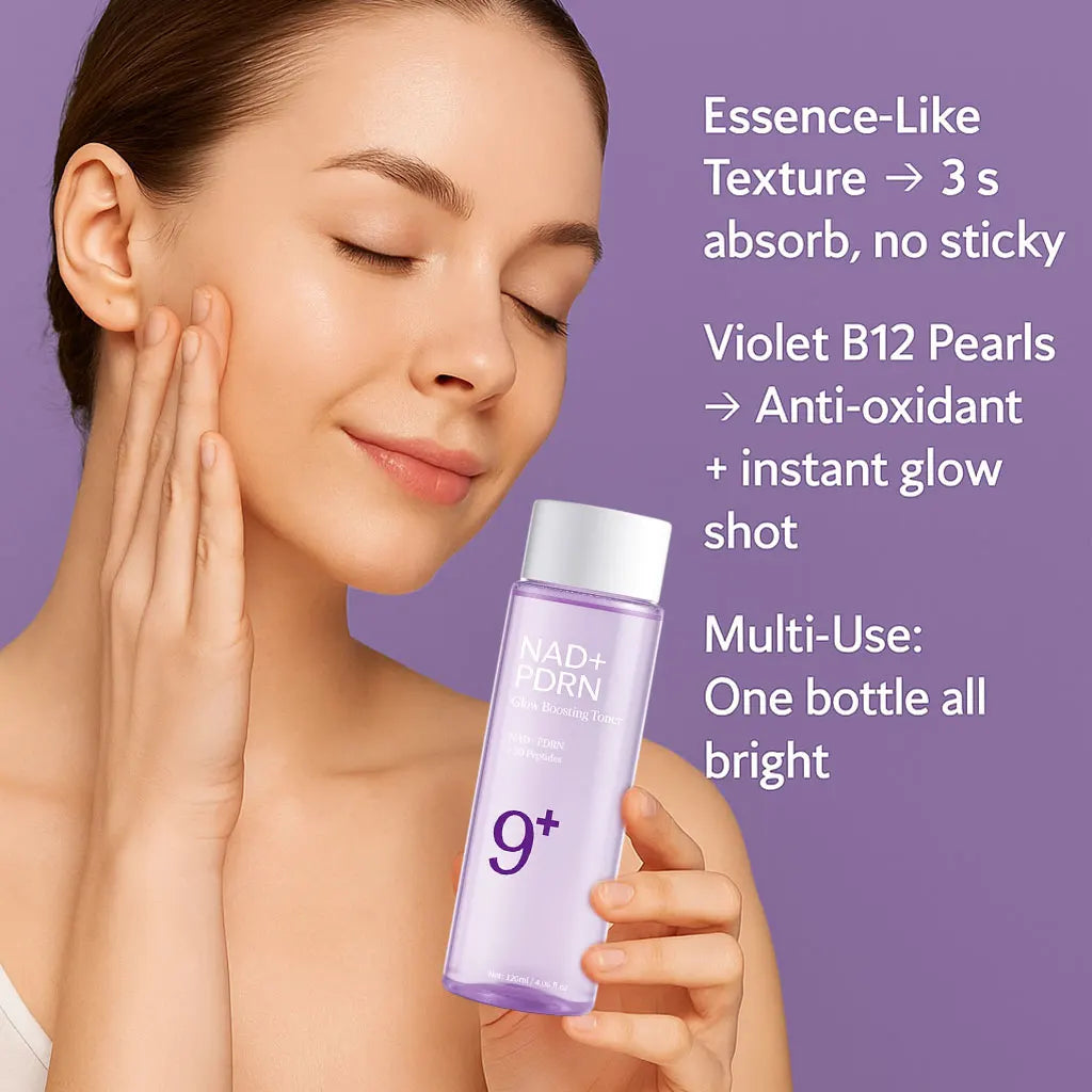 NAD+PDRN Tónico que aumenta el brillo, reafirmante, hidratante, elasticidad, desvanece las líneas finas, esencia hidratante para el cuidado de la piel para pieles secas, 120ML
