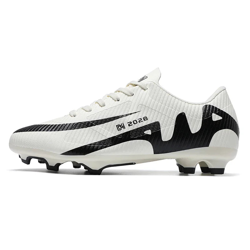 Botas de Fútbol Profesionales FG/TF para Hombre, Tacos Largos para Césped, Transpirables, Ligeras y Cómodas para Entrenamiento