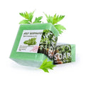 Jabón de cúrcuma de 100g con leche de cabra y proteínas de seda, jabón de Aloe, jengibre, sal marina Natural, aceite esencial, jabón de limón