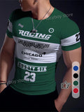 Camiseta de entrenamiento muscular para gimnasio para hombre, camisetas de manga corta con estampado de carreras, camisetas de secado rápido para correr, ropa de gran tamaño para hombre