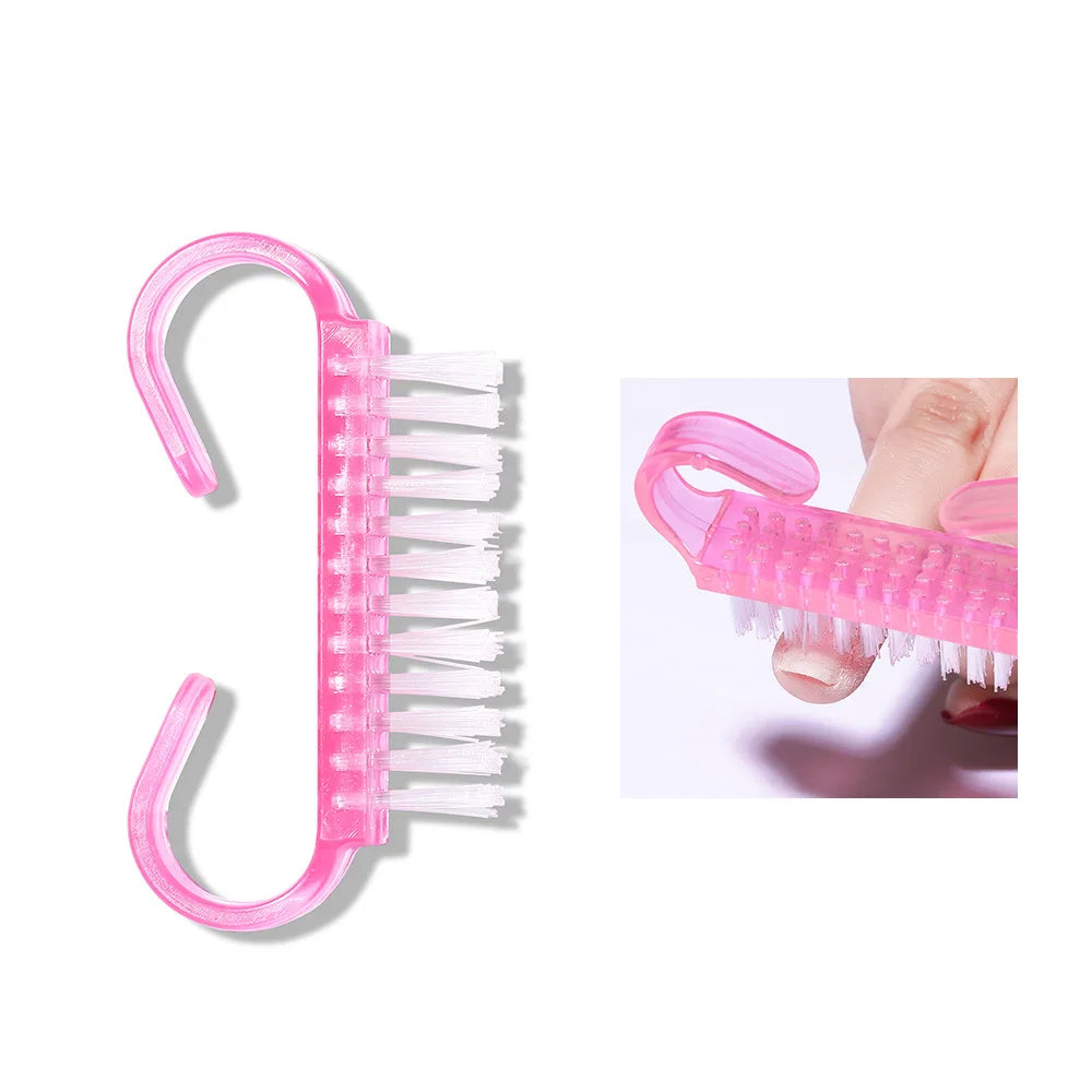 5/100 Uds. Cepillos de limpieza para uñas, herramientas para limpiar las uñas, cepillos limpiadores de polvo de plástico, herramientas para manicura y pedicura