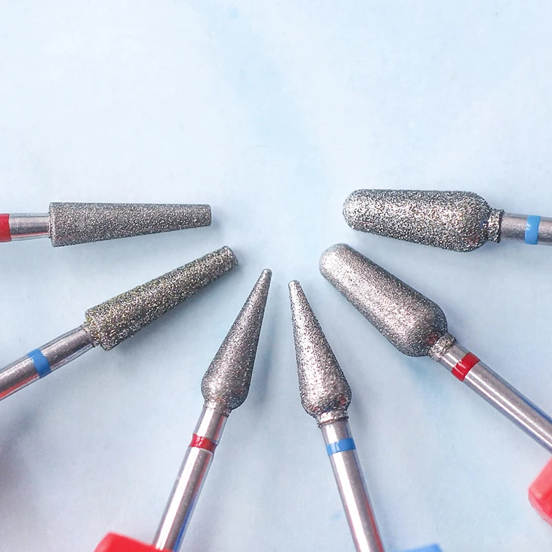 Brocas de cerámica para uñas de diamante, fresa para manicura, limas rotativas para cutículas izquierda y derecha, herramientas de accesorios para uñas DIY