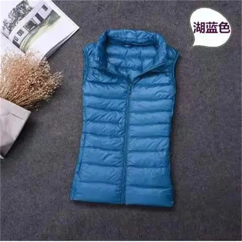 Chalecos ultraligeros para mujer, chaqueta ajustada sin mangas, chaleco ligero a prueba de viento portátil para chica, camisetas sin mangas para mujer, novedad de 2024