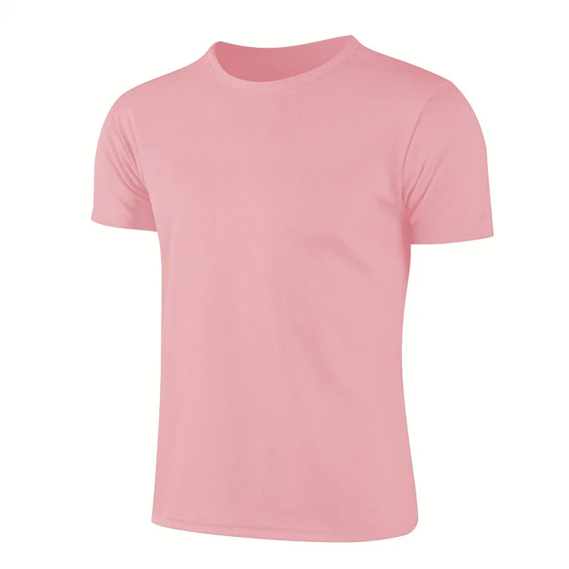 Camiseta deportiva de manga corta de secado rápido para hombre y mujer, camisetas de gimnasio, camiseta de Fitness, camiseta para correr, ropa deportiva transpirable para adolescentes