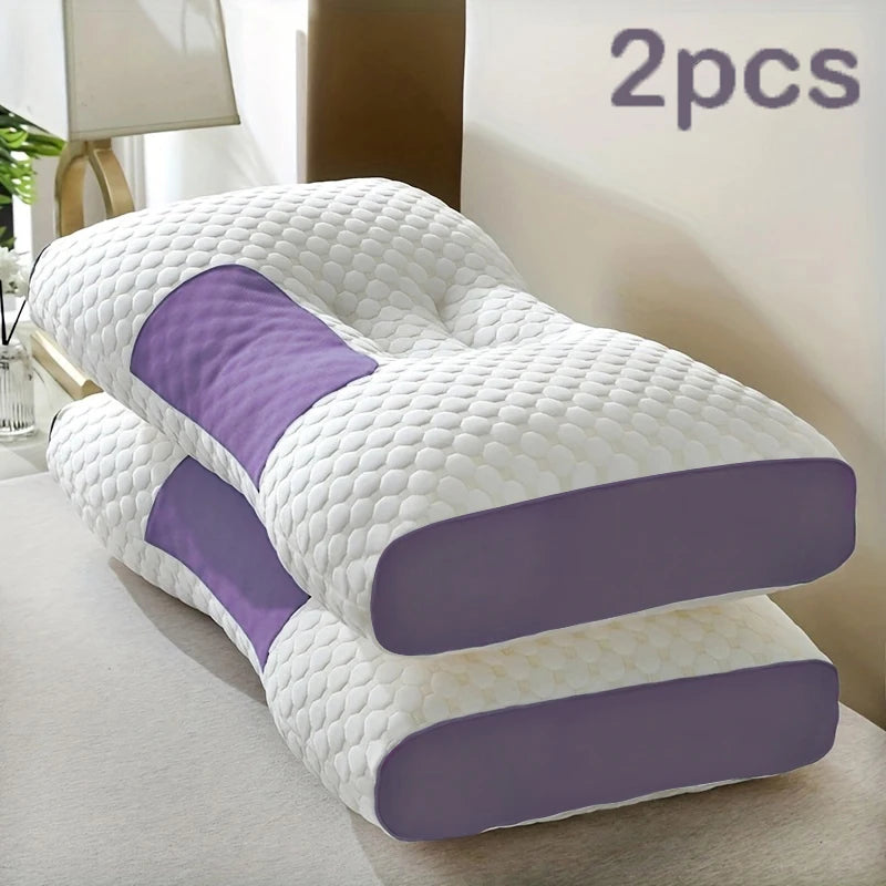 Almohadas de masaje para el cuello, soporte ortopédico ergonómico ajustable para contorno, núcleo de almohada de alta calidad, comodidad para dormir para todas las estaciones, 2 uds.