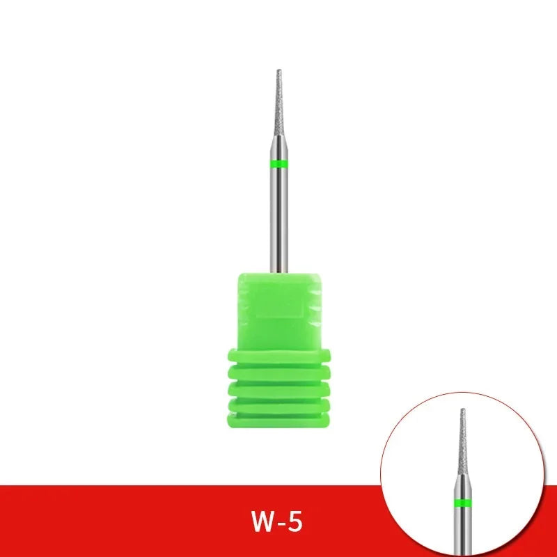 Brocas de cerámica para uñas de diamante, fresa para manicura, limas rotativas para cutículas izquierda y derecha, herramientas de accesorios para uñas DIY