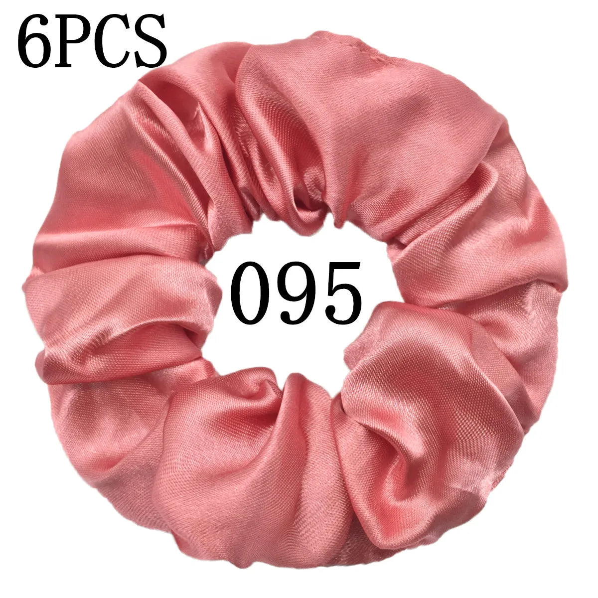 6 unids/lote, bandas para el pelo, lazos, cuerdas, soporte para cola de caballo para mujeres o niñas, accesorios, tocados de satén, Color sólido 100