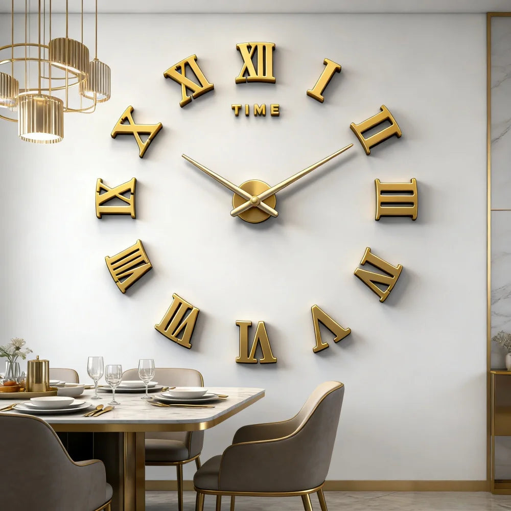 Reloj de pared grande 3D, relojes de pared clásicos luminosos, reloj Digital DIY, relojes de pared, pegatinas, reloj silencioso para el hogar, mesa de salón