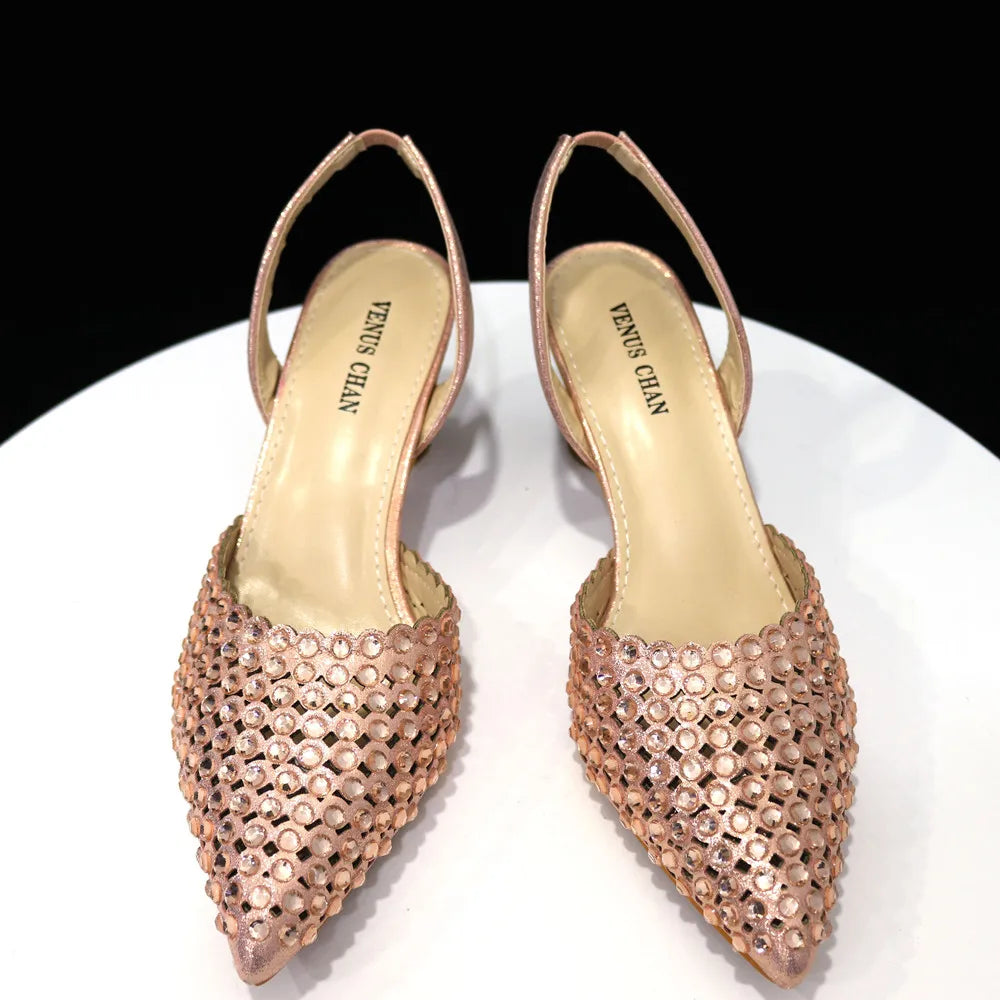 Sandalias con fondo de Muffin decoradas con cuentas para mujer, zapatos y bolso cómodos y versátiles, elegantes, a la moda, verano, 2023