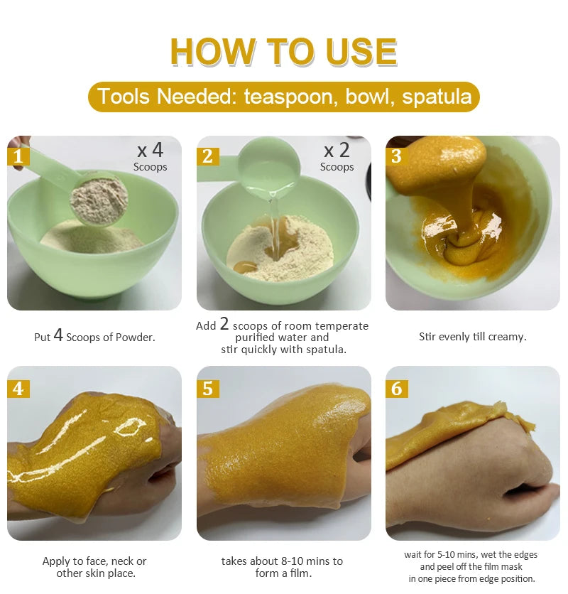 6 uds máscara de gelatina en polvo al por mayor 650G máscaras profesionales uso en salón de belleza productos para el cuidado de la piel Facial