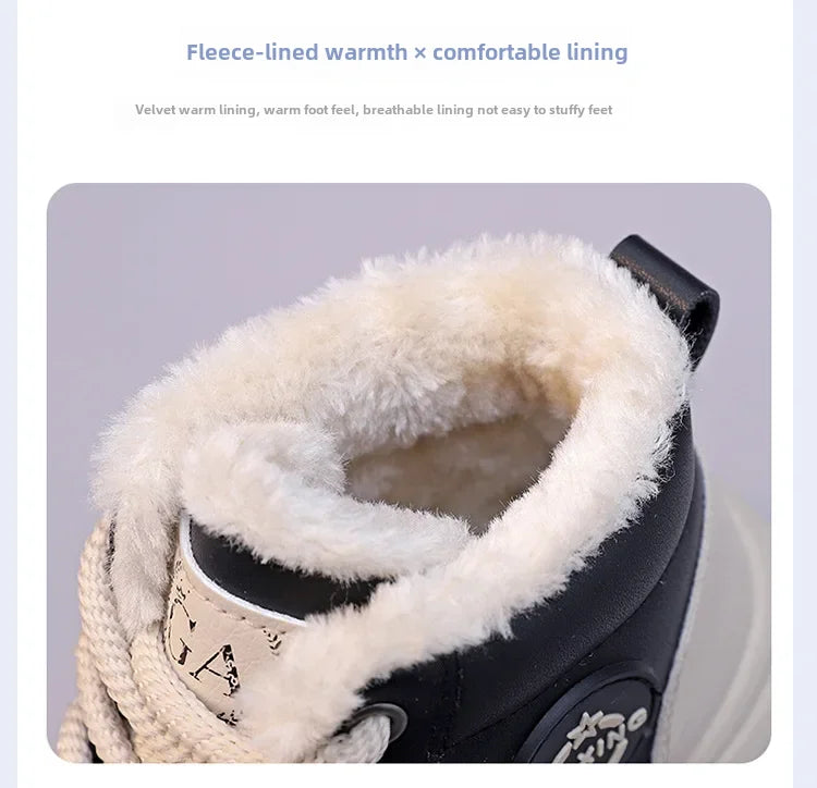 Botas planas de nuevo estilo para mujer, zapatos de algodón cálidos y gruesos con forro polar, zapatos blancos pequeños de alta calidad, Hx-q037, invierno 2023