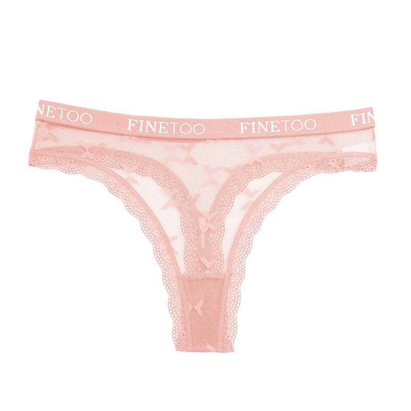 3 uds FINETOO Tanga para mujer bragas de encaje Tanga Sexy para mujer ropa interior de cintura baja comodidad sólida calzoncillos femeninos lencería S-XL