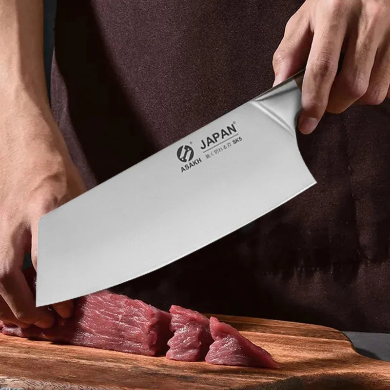 Juego de cuchillos de cocina de acero inoxidable, cuchillo para cortar carne, pescado, verduras, cuchillo de carnicero, cuchillo de Chef japonés con caja de regalo