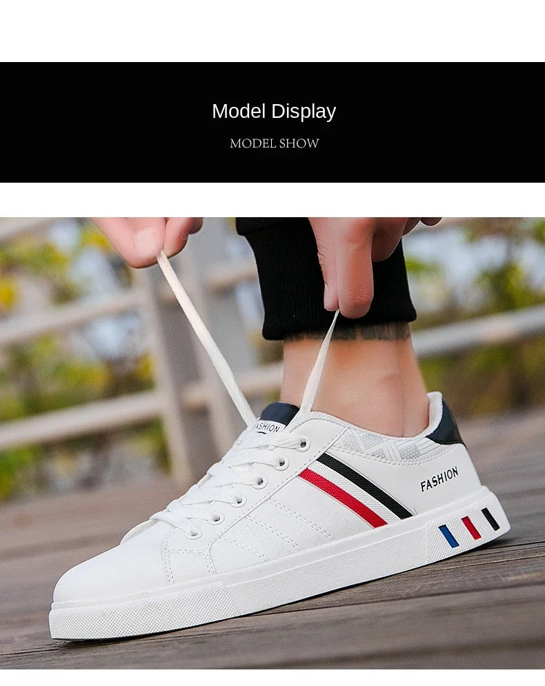 Zapatillas Casuales para Hombre 2026, Nuevas Zapatillas Blancas con Cordones a la Moda, Zapatos Deportivos Cómodos para Estudiantes, Tallas Grandes, Zapatillas Vulcanizadas