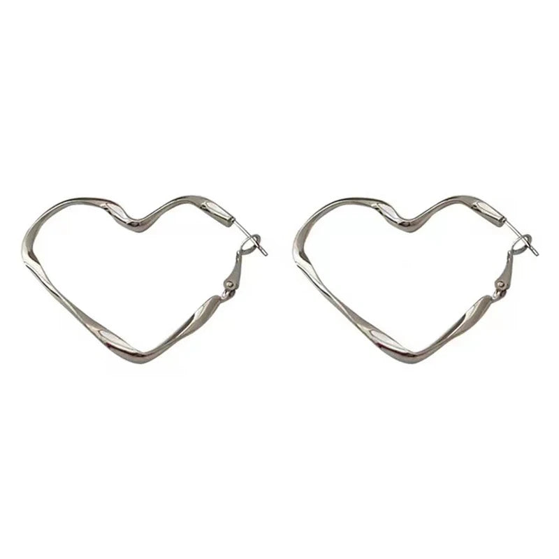 1 par de moda para mujer, moda, personalidad exagerada, diseño de corazón hueco, puño para niña, regalo de joyería de cumpleaños