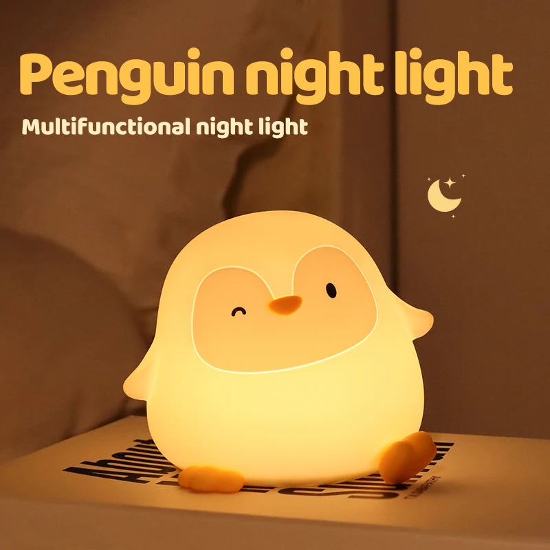Bonita lámpara de noche blanda de silicona, luz nocturna regulable para guardería, lámpara de mesita de noche con temporizador recargable y Sensor táctil
