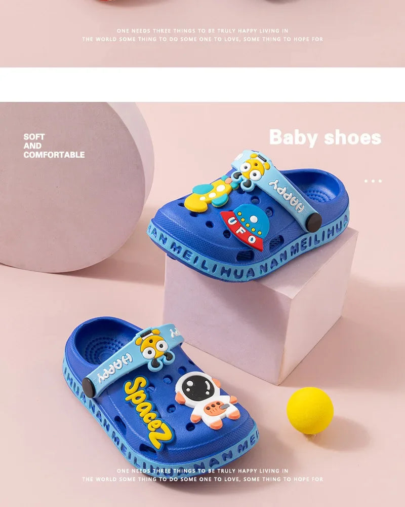 Zapatos de jardín para niños, bonitas sandalias de playa de dibujos animados de EVA, zapatillas de verano para bebés, zapatillas suaves de alta calidad para exteriores, zapatos con tapa