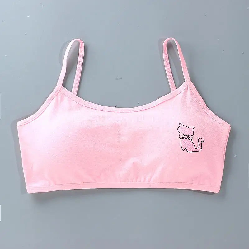 5 unids/lote Teeange niñas pequeñas sujetadores de entrenamiento Purbery School Girl Sujetador deportivo niños almohadilla para el pecho desmontable ropa interior niños Tops de tubo