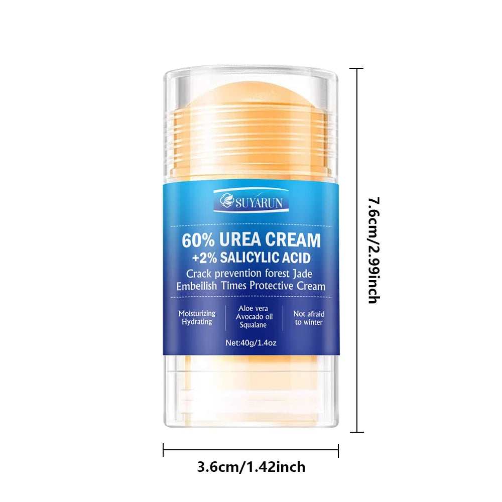 SUYARUN Crema para el cuidado de los pies con urea al 60% - Reparación intensiva del talón agrietado, eliminador de callos para pies secos - Absorción rápida de la piel del pie.