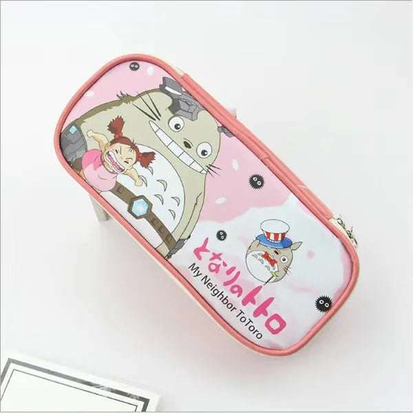 Estuche de cuero PU para lápices de dibujos animados, bolsa de almacenamiento de papelería escolar, estuche bonito para estudiantes, bolsa para bolígrafos para niños, regalos y premios