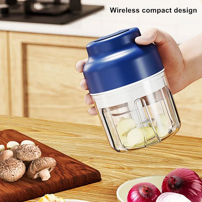 Máquina eléctrica de puré de ajo, Mini prensa de ajo inalámbrica, máquina automática de agitación y pelado, extractor de ajo de cocina