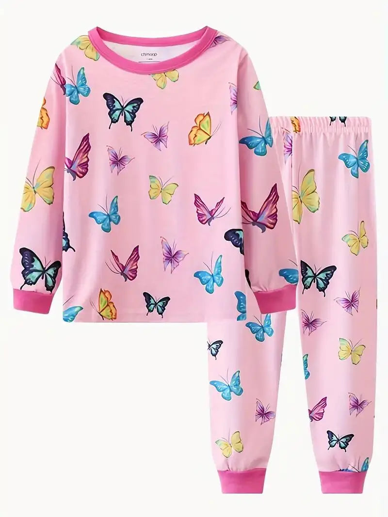 Conjunto de pijama con estampado de dinosaurio para niños, 2 piezas, informal