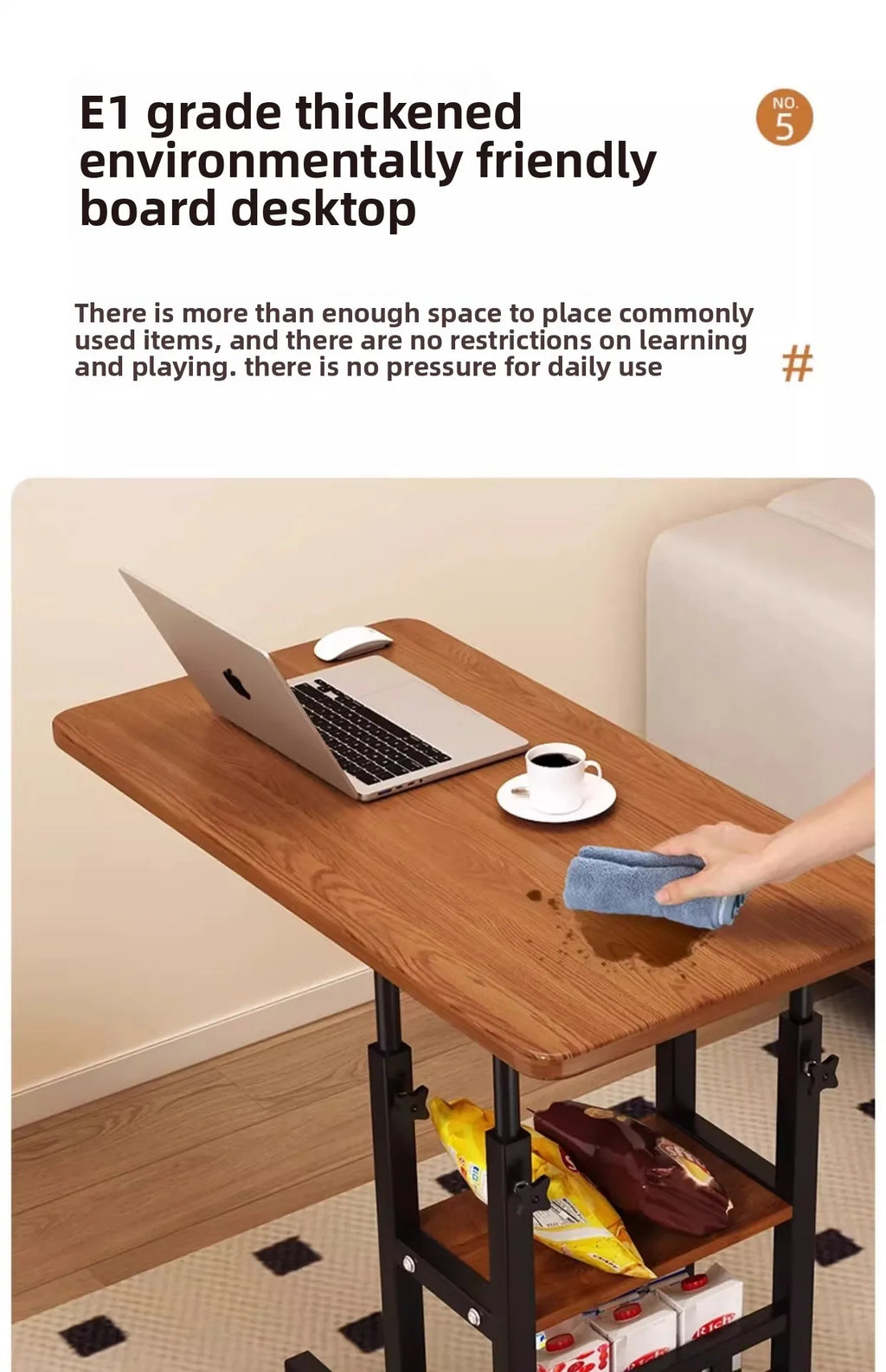 Mesa Auxiliar para Cama, Soporte para Portátil, Mesa de Noche, Accesorio de Oficina para Lectura, Tablero de Escritura, Escritorio para Computadora