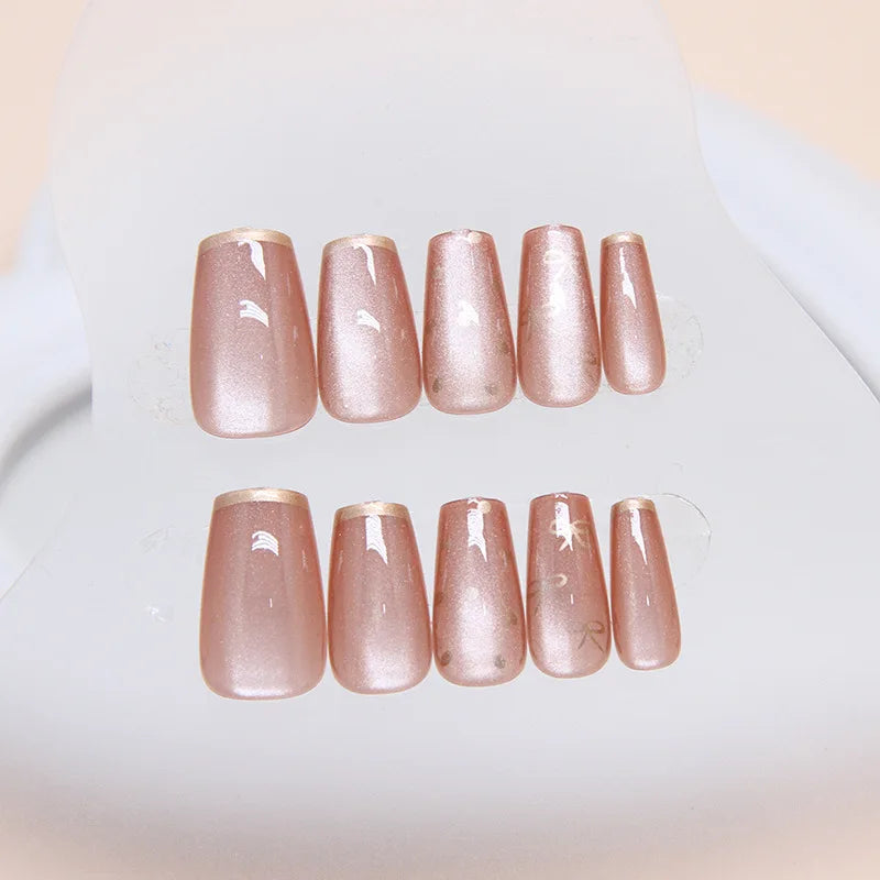 24 uñas postizas en forma de ataúd + 1 lima de uñas + 1 pegamento de gelatina