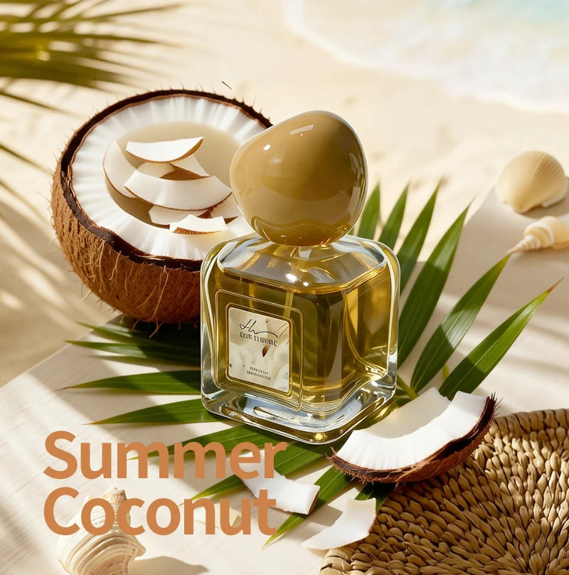 Perfume de Coco para Mujer, Aroma a Agua de Coco No Grasoso, Fragancia Tropical Unisex de Larga Duración para el Verano, Bruma Corporal
