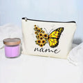 Bolsa de maquillaje de mariposa, billetera personalizada con nombre, almacenamiento de lápiz labial cosmético para mujer, regalo para amantes de las mariposas, minimonedero de moda