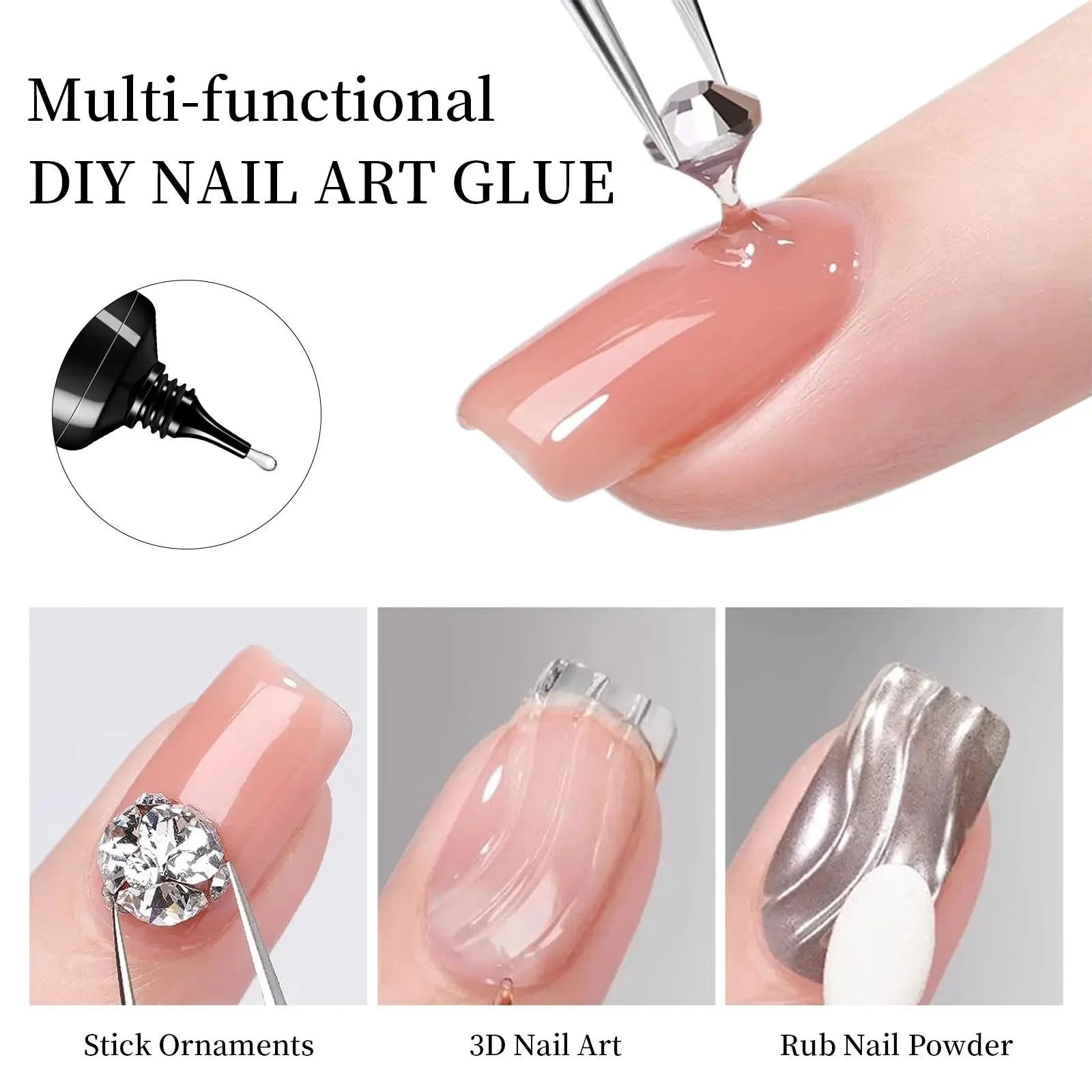 Pegamento de diamantes de imitación para uñas, Gel superfuerte para uñas, decoración de uñas 3D, Gema brillante, diamantes de Arte de uñas, 30g