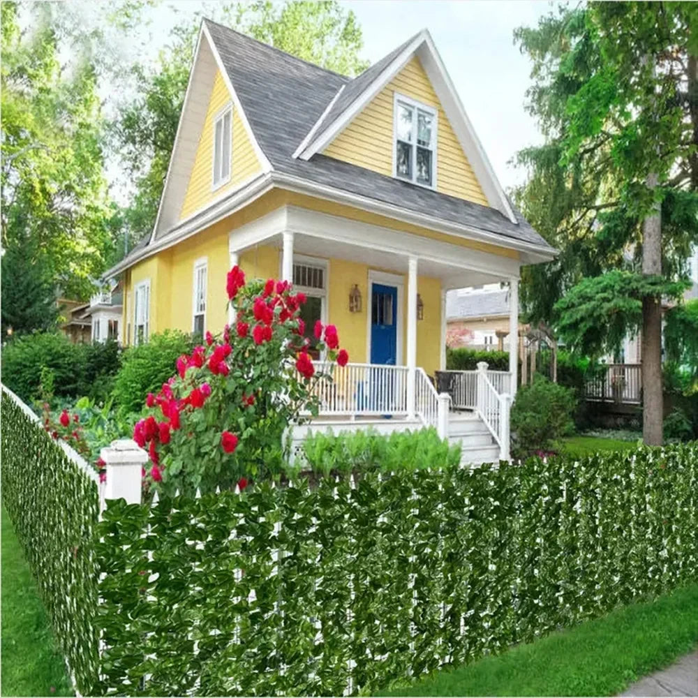 Paneles de valla de hojas verdes con seto de hiedra Artificial, pantalla de valla de privacidad falsa para decoración de hogar, jardín y balcón al aire libre