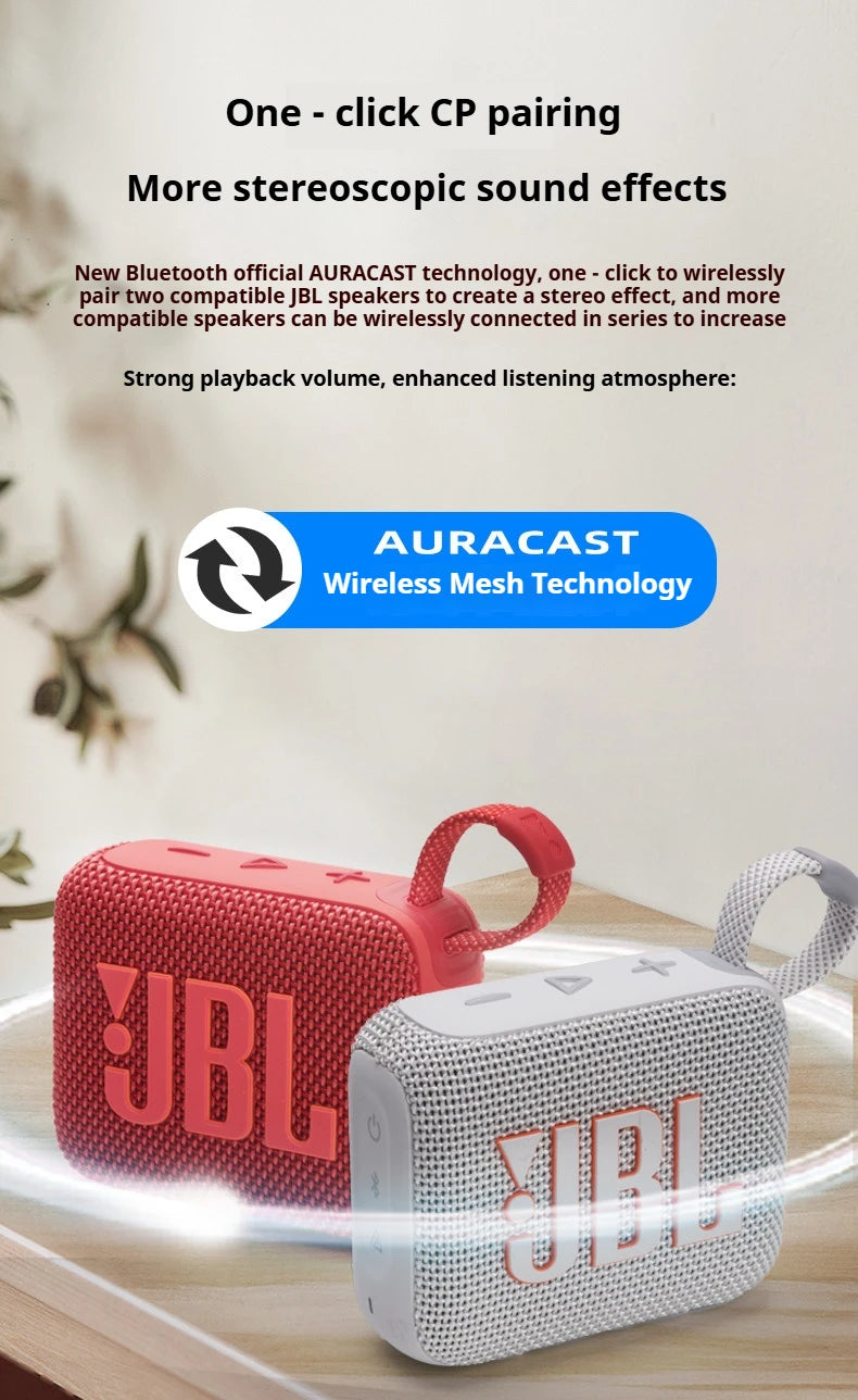 JBL GO4 Gold Brick, Altavoz Inalámbrico Bluetooth de Cuarta Generación con Bajos Potentes, Diseño Impermeable, Portátil y Compacto