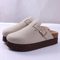 Shevalues-Sandalias de plataforma para mujer, zuecos de tacón grueso, zapatillas de cuero, calzado de corcho, sandalias de playa a la moda, Verano
