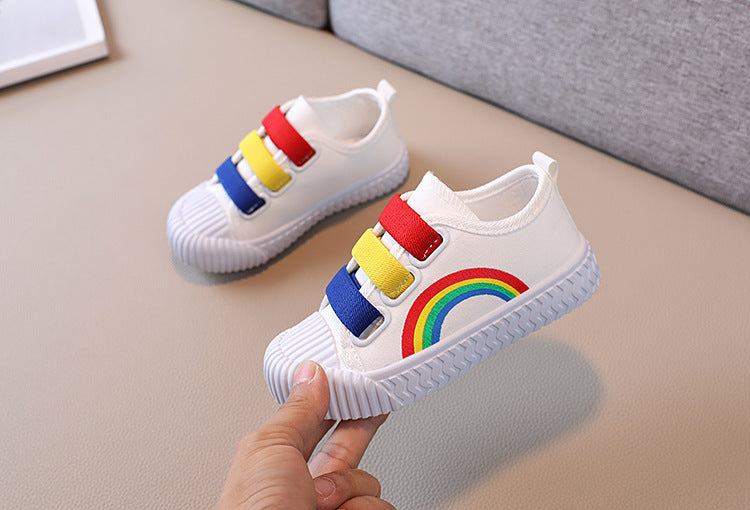 Zapatillas de deporte para niños, zapatos con gancho a la moda para niñas, zapatos de lona informales antideslizantes para estudiantes, zapatos planos de diseñador para primavera y otoño
