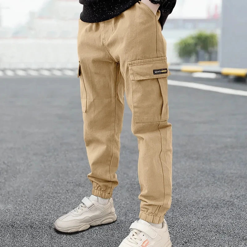 2025 nueva primavera otoño pantalones para niños pantalones casuales de estilo largo para niños de 3 a 12 años pantalones deportivos para niños adolescentes al aire libre