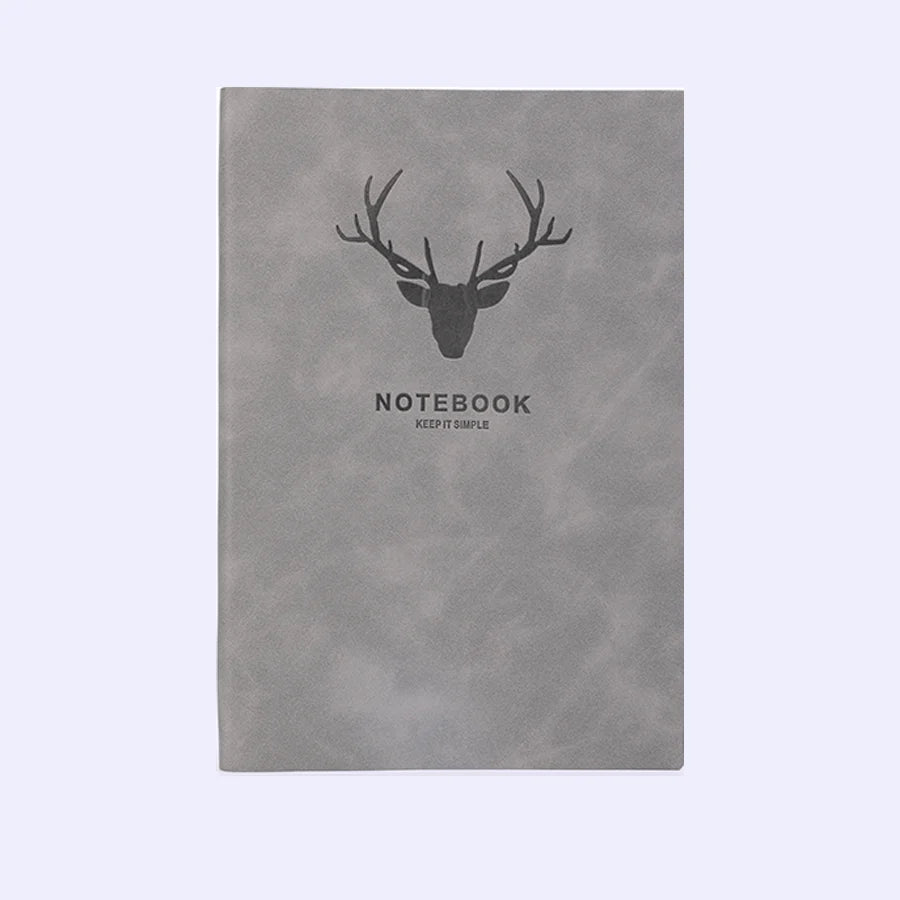 Cuaderno popular con cabeza de ciervo tamaño A5, cuaderno de negocios, diario portátil, cuaderno de bocetos para reuniones de oficina, 180 páginas
