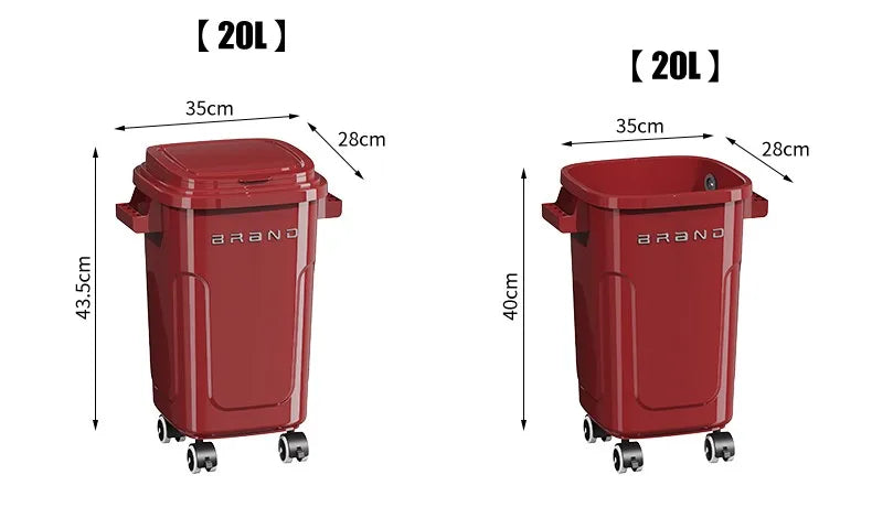 Contenedor de Basura de Cocina de Gran Capacidad con Ruedas y Tapa para Uso Doméstico y Comercial, Fácil de Mover, No Es Necesario Agacharse