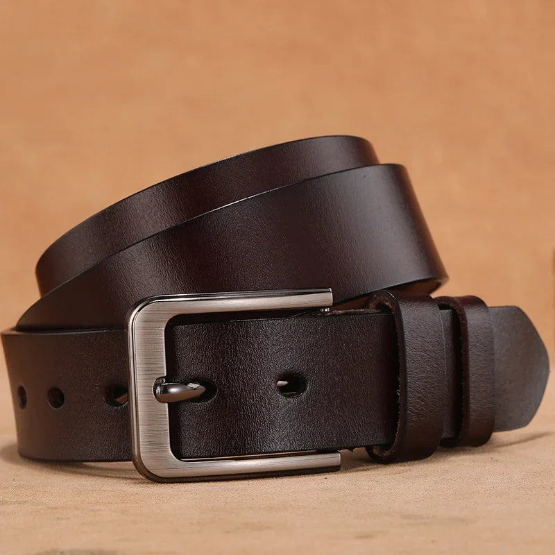 Cinturones masculinos de cuero genuino de alta calidad con hebilla grande y larga, cintura para hombre 110 120 130 140 150 160 170cm, cinturones de talla grande para hombre