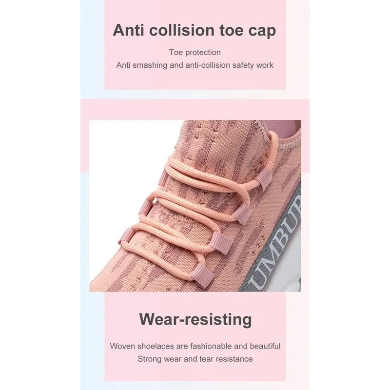 Zapatos de protección laboral para mujer, antigolpes, antiperforación, ligeros, transpirables, duraderos, cómodos zapatos de trabajo