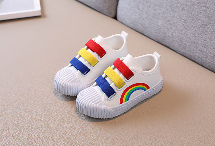 Zapatillas de deporte para niños, zapatos con gancho a la moda para niñas, zapatos de lona informales antideslizantes para estudiantes, zapatos planos de diseñador para primavera y otoño