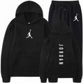 2025 primavera y otoño fitness al aire libre baloncesto conjunto de ropa deportiva casual moda hombres jersey con capucha + pantalones para correr conjunto de dos piezas