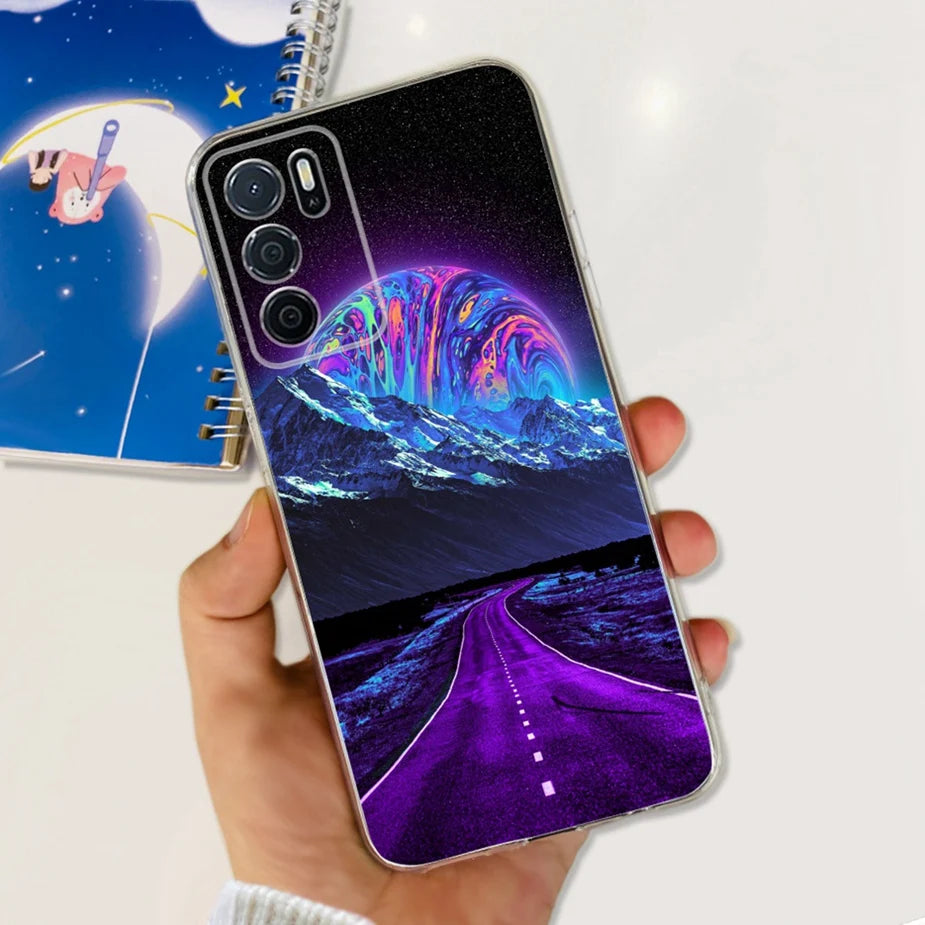 Para Oppo A16 A16s funda elegante pintada contraportada suave funda de teléfono delgada para Oppo A16s OppoA16 s CPH2269 Coque Fundas carcasa de parachoques