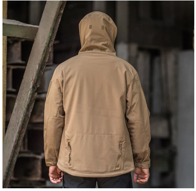 Chaqueta de Piel de Tiburón a la Moda 2024, Chaqueta Táctica Impermeable y Cortavientos para Hombre, Chaqueta con Capucha