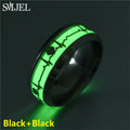 SMJEL, anillo luminoso de latido del corazón a la moda para mujeres y hombres, anillos fluorescentes, anillo de pareja de acero inoxidable que brilla en la oscuridad, regalo de joyería
