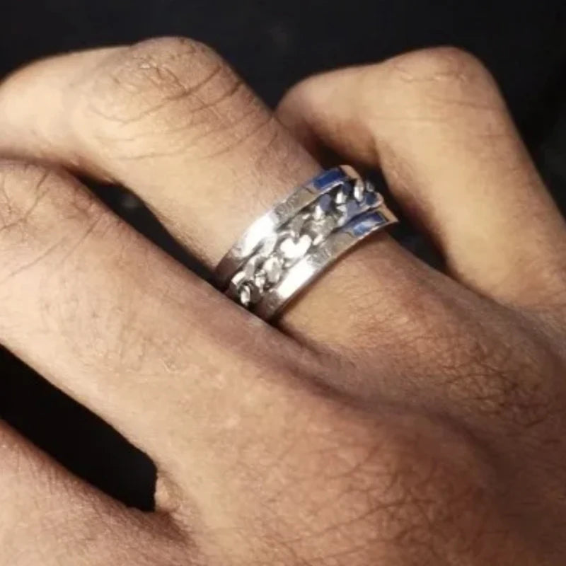 Anillo de cadena giratoria de acero inoxidable para hombre, sortija giratoria multifuncional de 8mm, joyería para pareja, 2024
